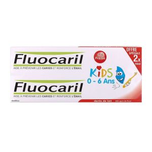 Fluocaril Kids 0/6ans Gel Fraise 50mlx2