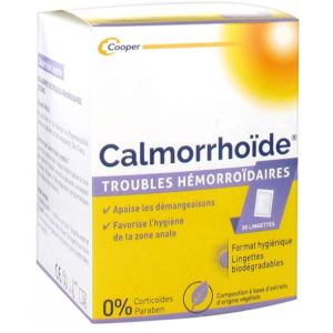 Calmorrhoïde Troubles Hémorroïdaires 20 Lingettes