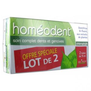 Boiron Homéodent Soin Complet Dents et Gencives Lot de 2 x 75 ml - Arôme : Chlorophylle