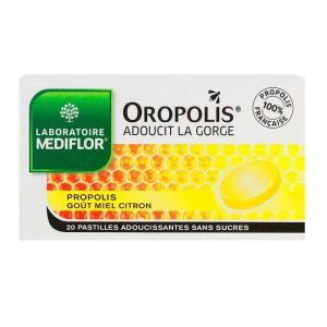 Oropolis Miel/citron Sans sucre Pastilles x20