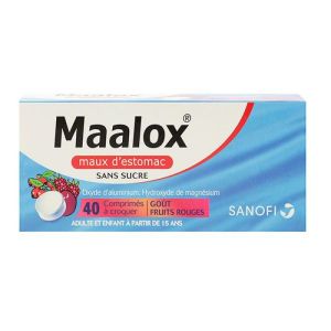 Maalox Maux Fruits Rouges Comprimes Sans sucre a croquer x40