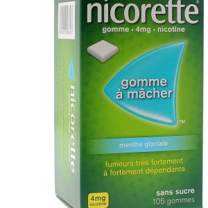 Nicorette 4mg Gomme Menthe Glaciale sans sucre x105