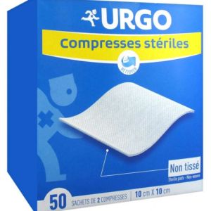 Urgo Compresses Stériles 10x10 cm 50 Sachets de 2 Compresses