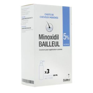 Minoxidil 5% Bailleul Solution Externe 3x60ml