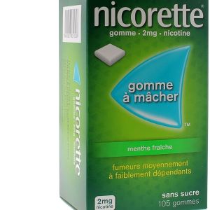 Nicorette 2mg Gommes Menthe Fraîche Sans sucre x105