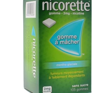 Nicorette 2mg Gommmes Menthe Glaciale Sans sucre x105