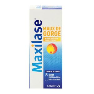 Maxilase 200u/ml Sirop 200ml maux de gorge