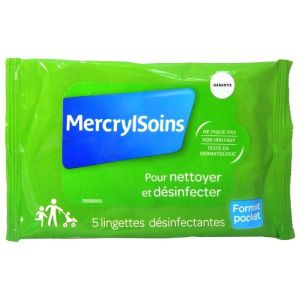 Mercryl Lingettes désinfectantes modèle Pocket x15