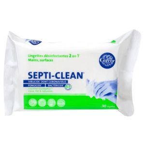 Septi-Clean Lingettes désinfectantes 2 en 1 mains et surfaces x30