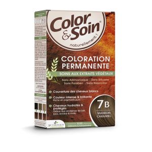 Coloration permanente extraits végétaux & pigments purs-7B - Marron Caramel