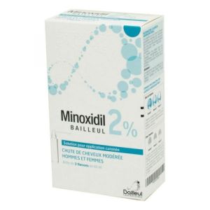 Minoxidil 2% Bailleul Solution pour application cutanée 3x60ml