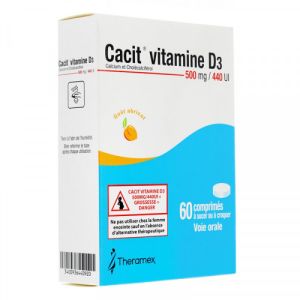 Cacit Vitamine D3 500mg/440Ui Comprimés à croquer ou à sucer x60