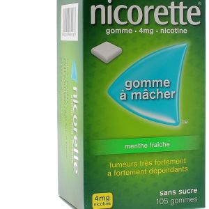 Nicorette 4mg Gommes Menthe Fraîche sans sucre x105