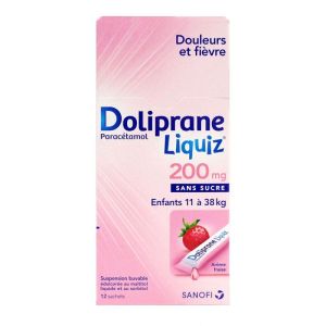 Doliprane Liquiz 200mg Sachets Sans sucre x12