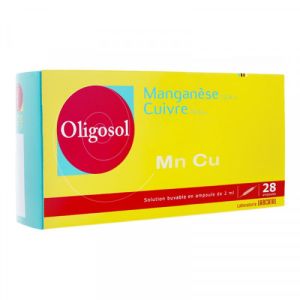 Oligosol Manganèse-Cuivre Ampoule 2ml x28