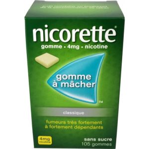 Nicorette 4mg Classique Gommes Sans sucre x105