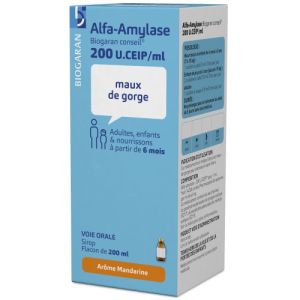Alfa-amylase 200U Biogaran Conseil Sirop 200ml
