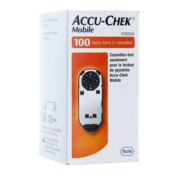 Accu-Chek Mobile Cassettes pour lecteur de glycémie 2x50 tests