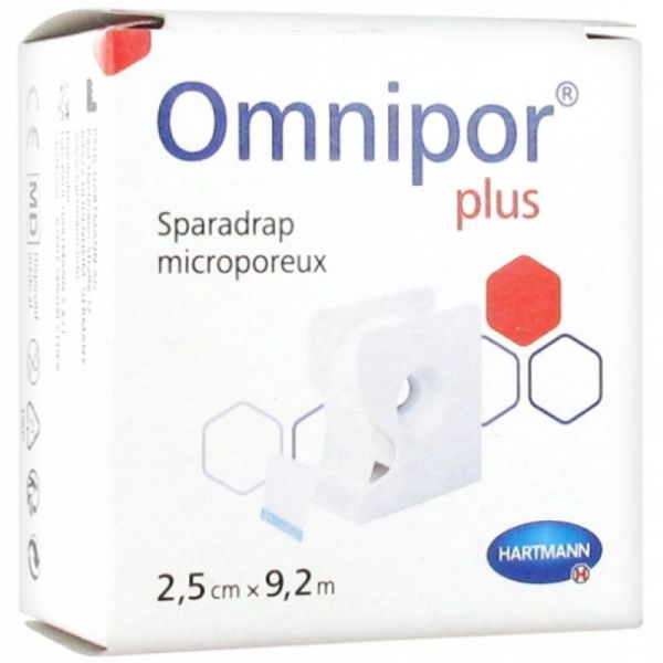Hartmann Omnipor Plus Sparadrap Microporeux Hypoallergénique 2,5 cm x 9,2 m