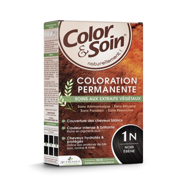 Coloration permanente extraits végétaux & pigments purs-1N - Noir Ebene