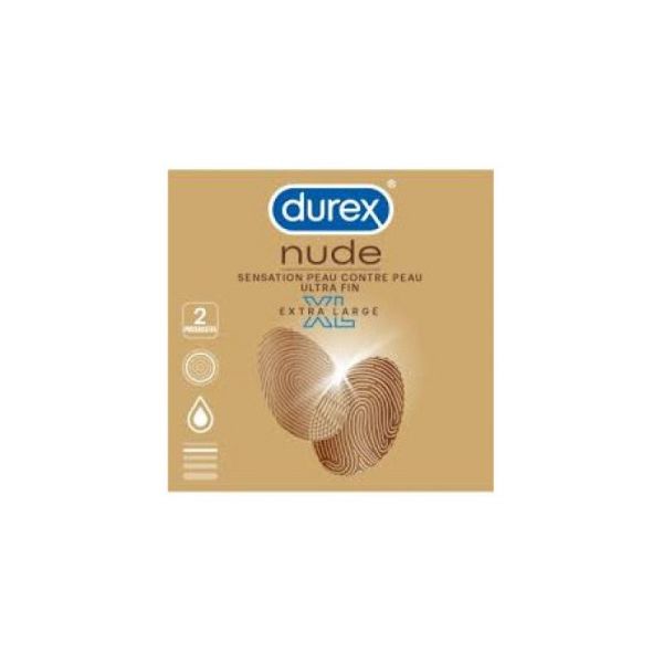 Durex Nude Extra Large Sans Latex 2 Préservatifs