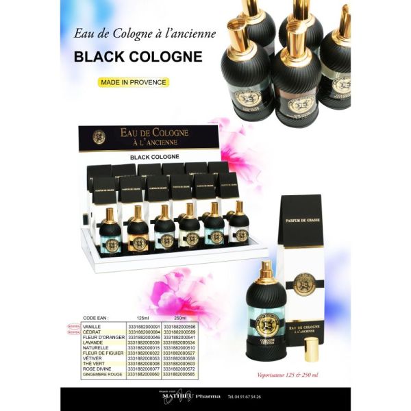 Black Cologne Eau de Cologne parfum Fleur de Cédrat 125ml