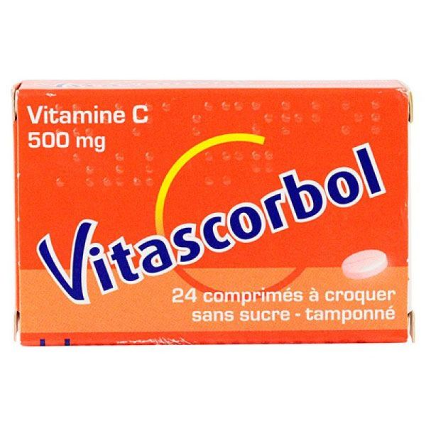 Vitascorbol 500mg vitamine C à Croquer Sans Sucre x24