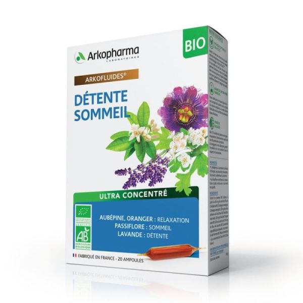 Arkofluide Detente-sommeil Bio 20 Ampoules