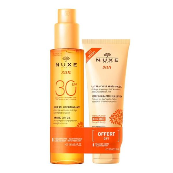 NUXE SUN HUILE SPF30 150ML + A/SOLEIL OFFERT