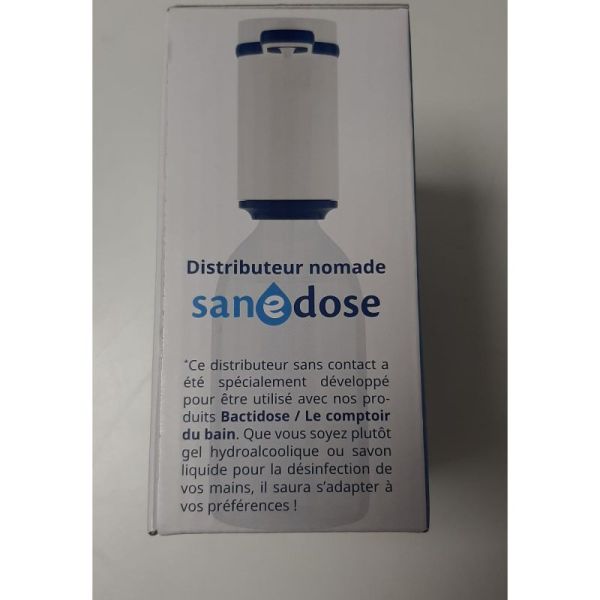 Sanedose Distributeur sans contact nomade de gel hydroalcoolique et savon liquide