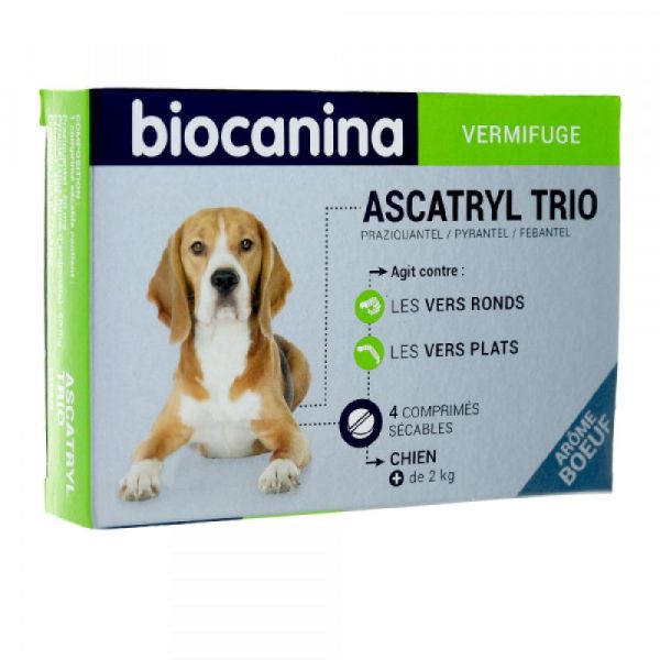 Biocanina Ascatryl Trio Chien + de 2 kg  4  comprimés