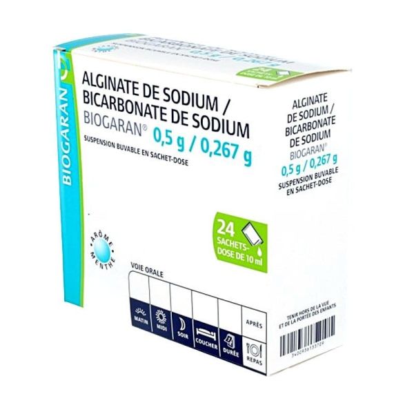 Alginate bicarbonate de Sodium Biogaran Sachet 10ml x24