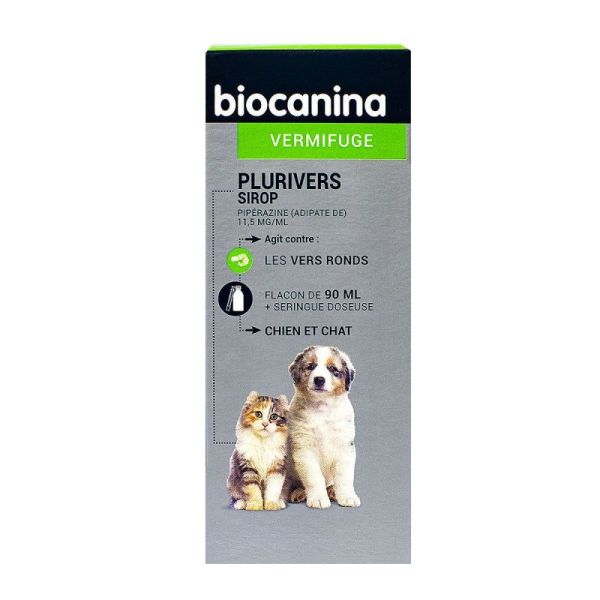Biocanina Plurivers vermifuge chien et chat Sirop 90ml
