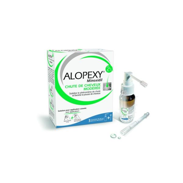 Alopexy 2% Solution Spray 60ml x3  anti-chute de cheveux