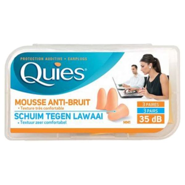 Quies Protections auditives Mousse Chair x3 paires