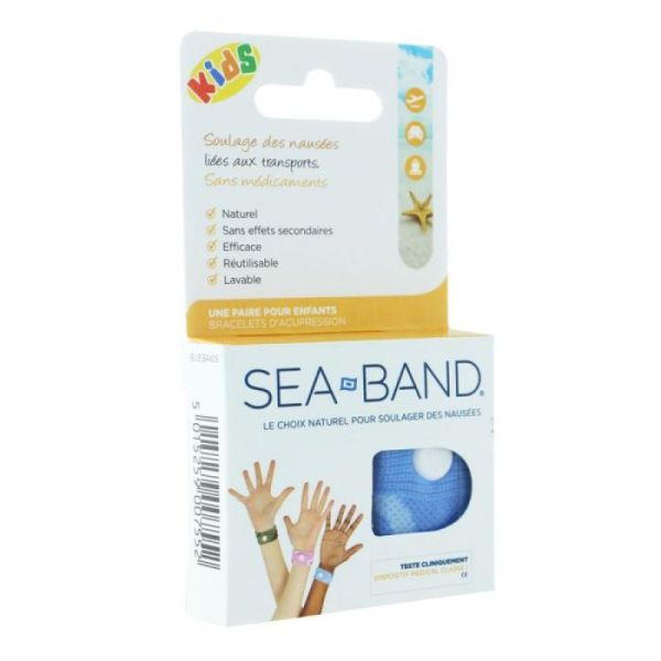 Sea-Band Enfant Bracelet Anti-Nausées Bleu 2 unités