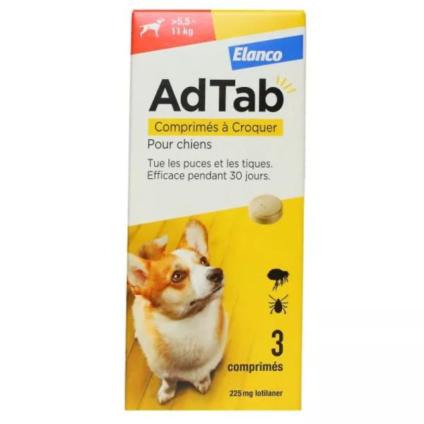 AdTab Chien comprimé anti puces 5.5KG-11KG