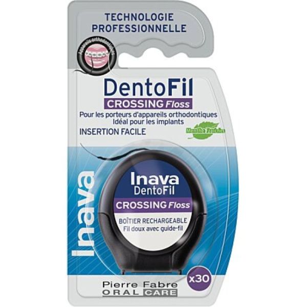 Dentofil Crossing Floss - Fil Dentaire pour Appareils Ortho ou Implants x30