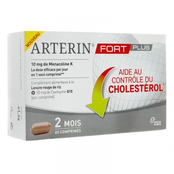 Arterin Fort Plus levure de riz rouge+coenzyme Q10 Cholestérol 60 comprimés