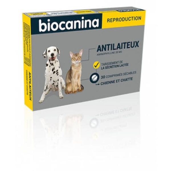 Antilaiteux Biocanina non hormonal pour chienne et chatte en 30 comprimés