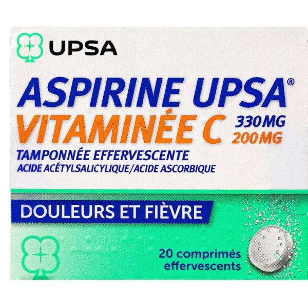 Aspirine Vitamine C Upsa Comprimé Effervescent Sécable x20