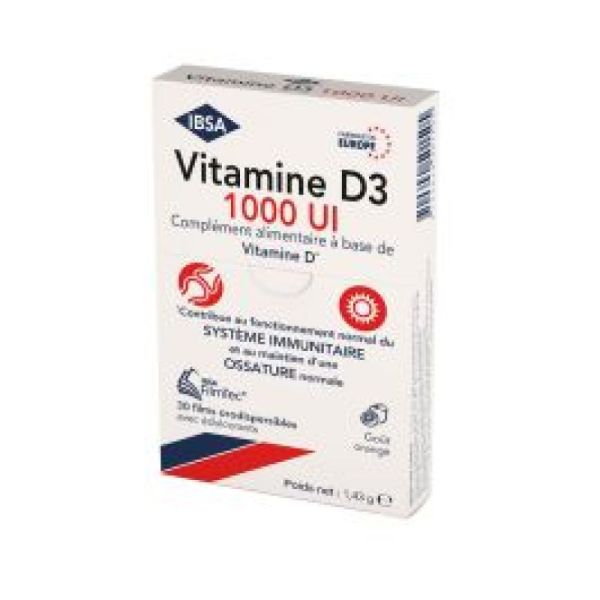 IBSA Filmtec Vitamine D3 1000UI 30 Films Orodispersibles