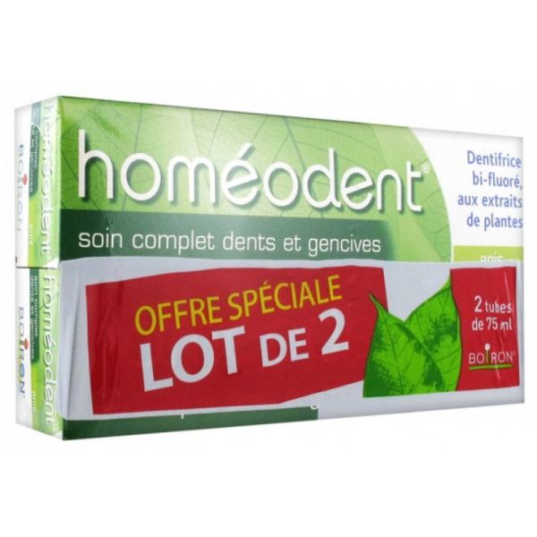 Boiron Homéodent Soin Complet Dents et Gencives Lot de 2 x 75 ml - Arôme : Anis
