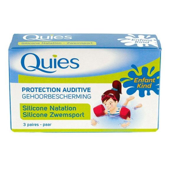 Quies Natation Enfant protections auditives Silicone x3 paires
