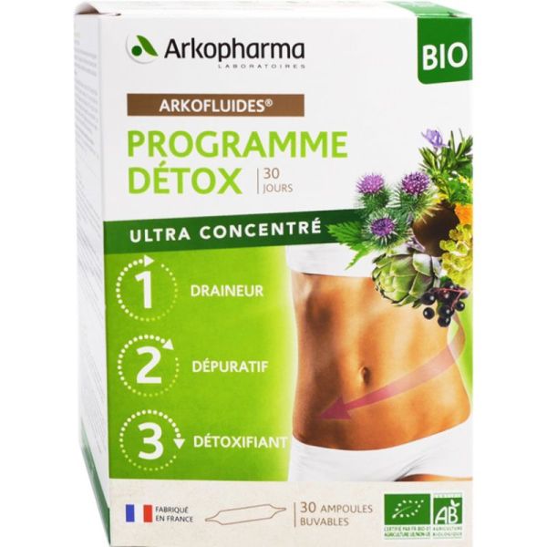 ARKOFLUIDES PROGRAMME DETOX BIO 30 AMPOULES