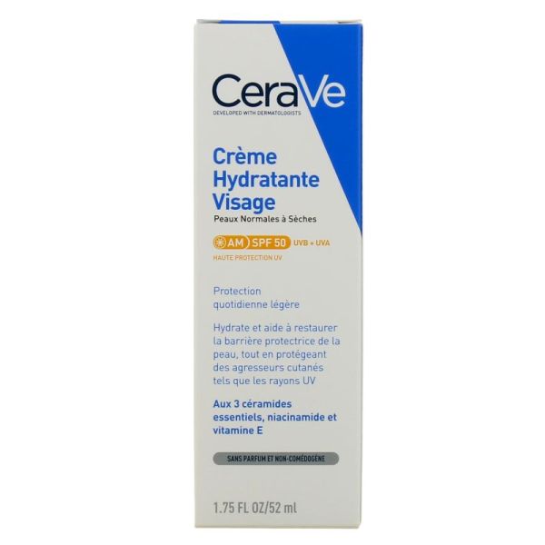 Crème hydratante visage SPF50 peaux normales à sèches 52ml