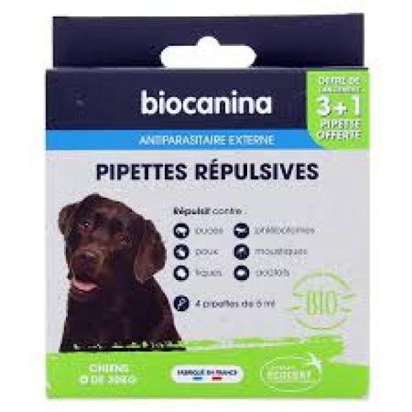 Antiparasitaire Externe chiens plus de 30 kg 4 pipettes x 5 ml