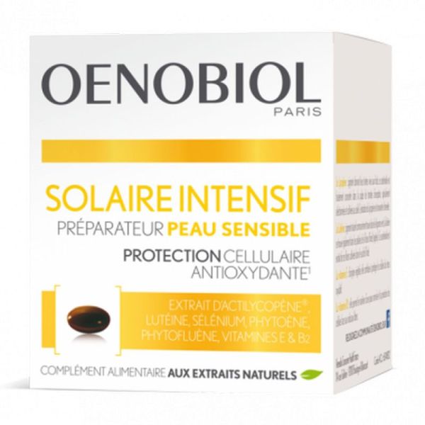 Oenobiol Solaire Intensif Préparateur Peau Sensible 30 capsules