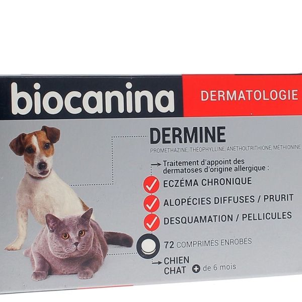 Biocanina Dermine Dermatose 72 Comprimes Chien Chat De 6 Mois