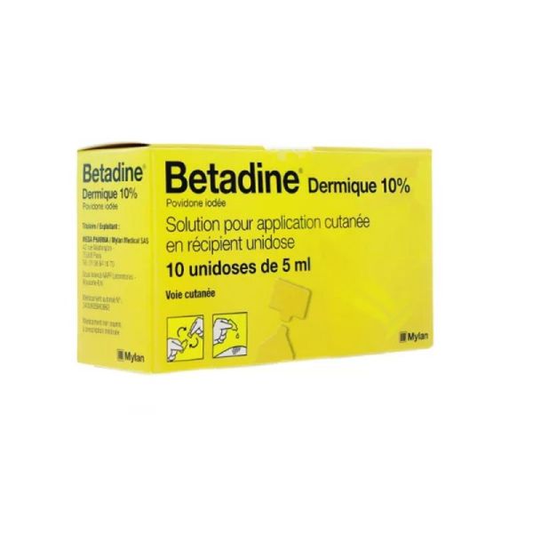 Betadine 10% Solution Dermique 10 unidoses de 5ml